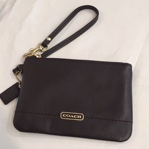 NWOT Brown Leather Coach Wristlet